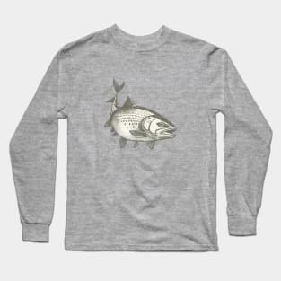 Vintage Trout Fly Fishing Long Sleeve T-Shirt